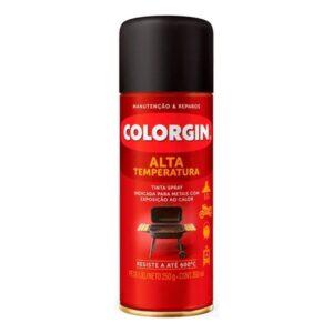 Tinta Spray Alta Temperatura 350ml - Preto Fosco - COLORGIN