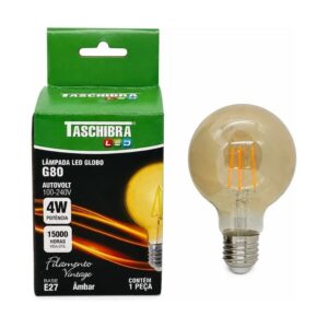 Lâmpada Led Filamento Vintage Âmbar G80 - 4W - Taschibra