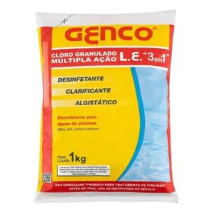 Cloro Granulado Múltipla Ação L.E 3 em 1 - 1kg - Genco