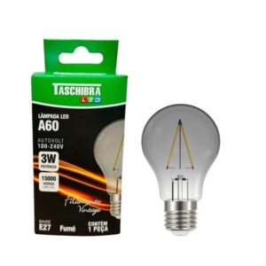 Lâmpada Led Filamento Vintage Fumê A60 3W - Taschibra
