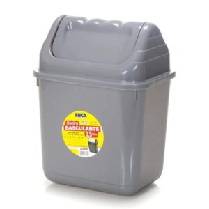 Lixeira Plástica Basculante 3.6 litros - Cinza - Erca Plast